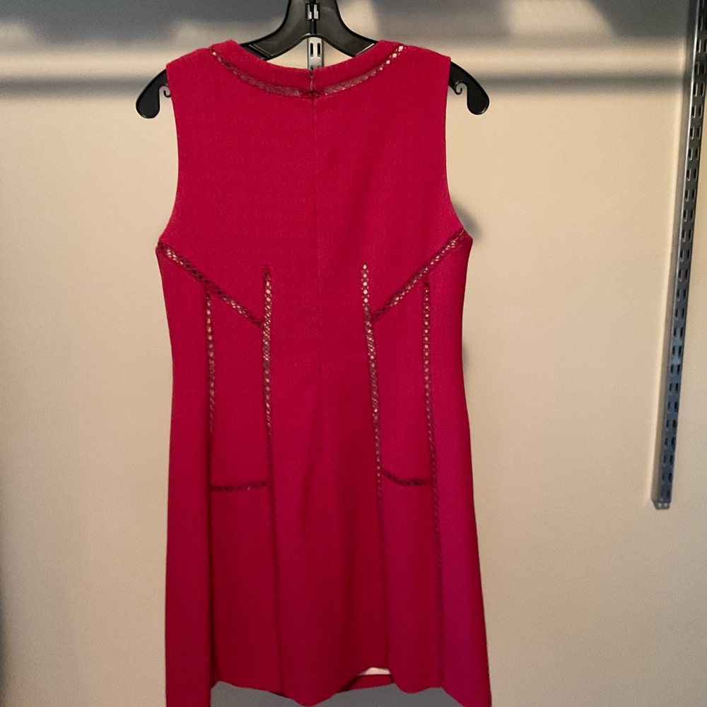 Crimson Red Sleeveless Dress - Esley Collection,Medium